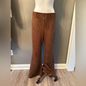 Brown western suede flares- rewash extra large